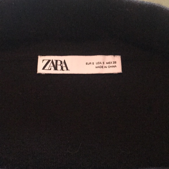 Black Zara Heavy Cotton Knit Flare Skirt, Size Small - Picture 6 of 8